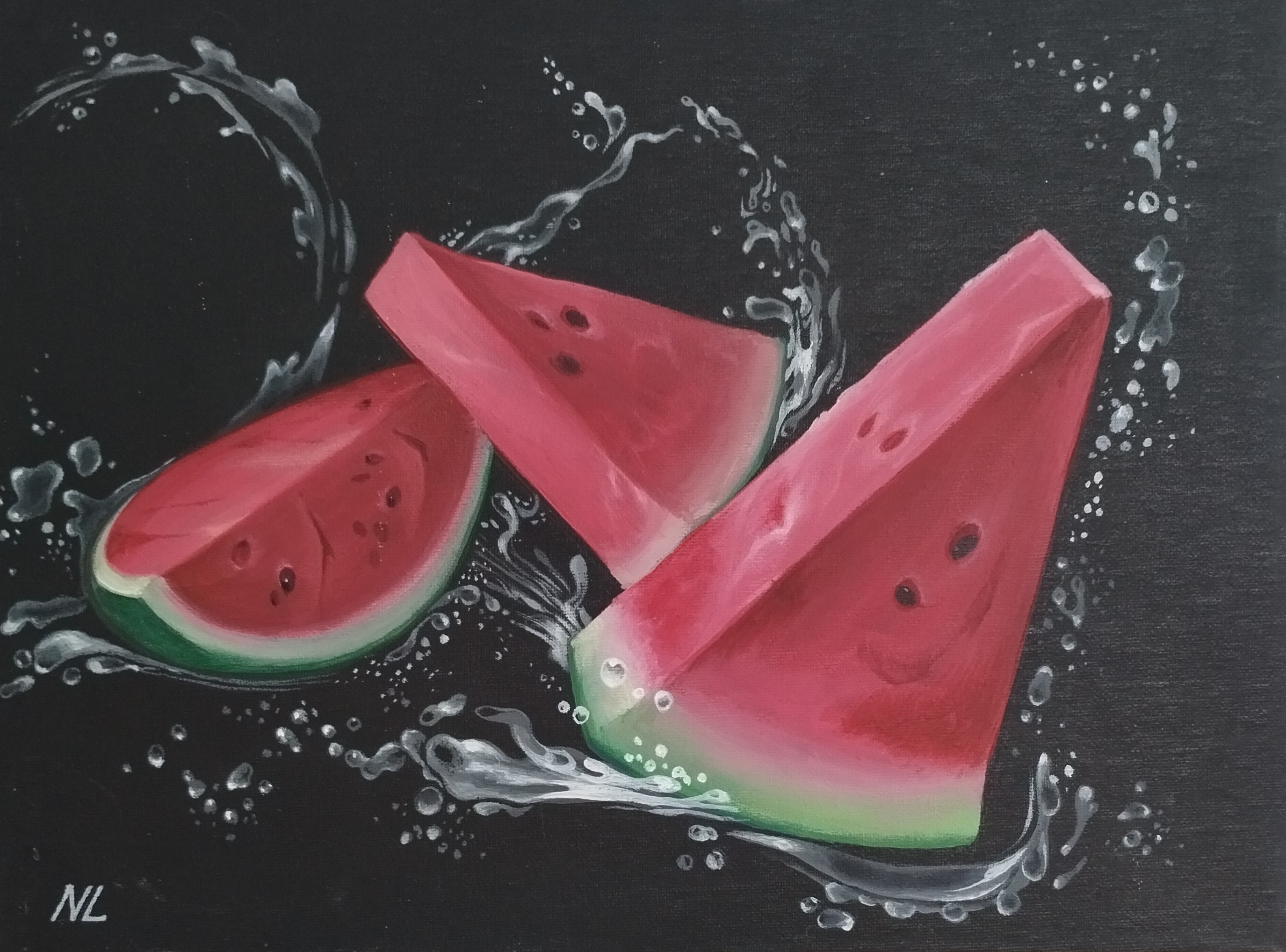 Frescura de Verano, pintura original óleo sobre lienzo de 30 x 40 cm, creada en Valencia, Spain.